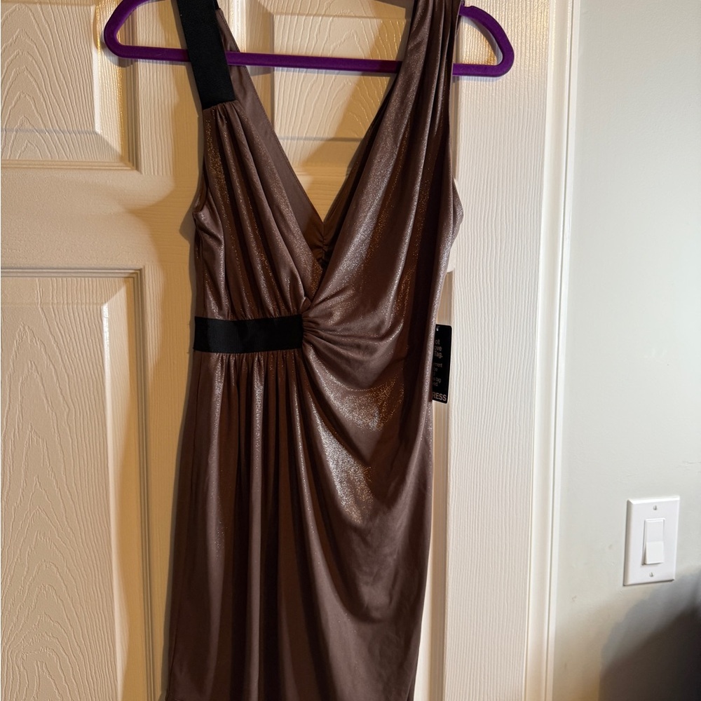 Elegant Brown Sleeveless Dress